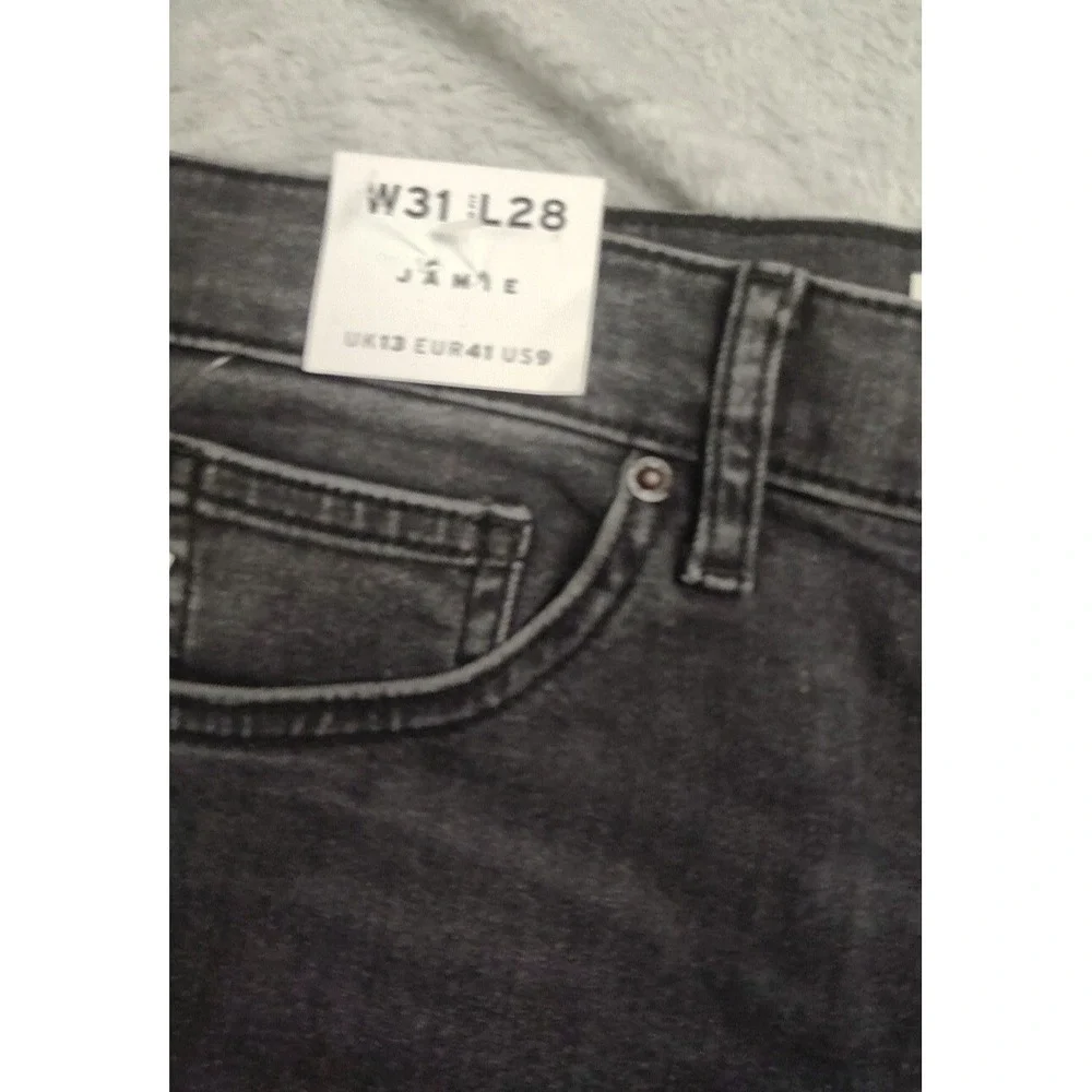 Topshop Jamie Skinny Fit Jeans Womens Size 31 x 28 Dark Gray Stretch Petite
